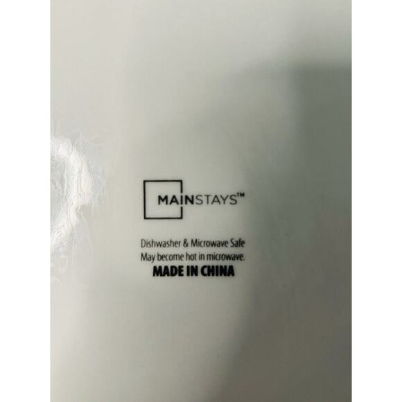 (5) Mainstays Aqua Teal White Dinner Plates 10.25 Inch Diameter Great Condition - Picture 5 of 12